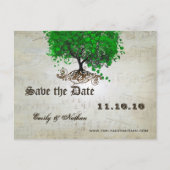 Emerald Green Heart Leaf Tree Save the Date Aankondigingskaart (Voorkant)