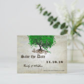 Emerald Green Heart Leaf Tree Save the Date Aankondigingskaart (Staand voorkant)