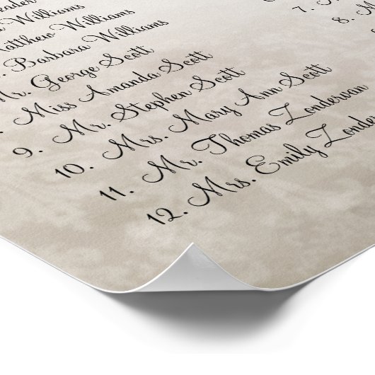 Emerald Green Heart Leaf Tree Seating Chart Poster (Hoek)