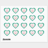 Emerald Green Heart met naam Hart Sticker (Vel)