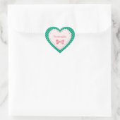 Emerald Green Heart met naam Hart Sticker (Tas)