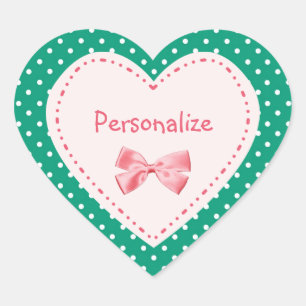 Emerald Green Heart met naam Hart Sticker