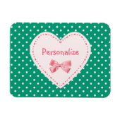 Emerald Green Heart met naam Magneet (Horizontaal)