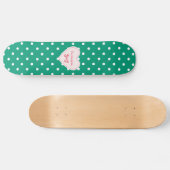 Emerald Green Heart met naam Persoonlijk Skateboard (Horizontaal)