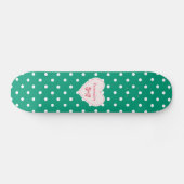 Emerald Green Heart met naam Persoonlijk Skateboard (Horizontaal)