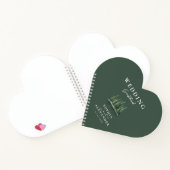Emerald Green Heart Shape Wedding Guestbook Notitieboek (Binnen)