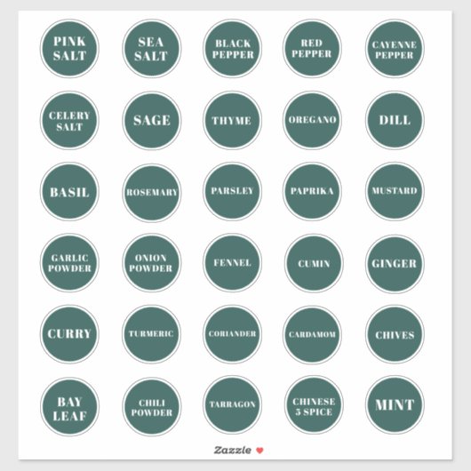 Emerald Green Herb- en Spice-labels Sticker (Vel)