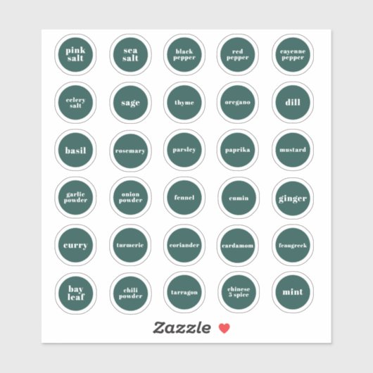 Emerald Green Herb- en Spice-labels Sticker (Vel)
