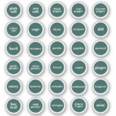 Emerald Green Herb- en Spice-labels Sticker (Voorkant)