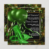 Emerald Green High Heel Schoen Vrouwen Verjaardags Kaart (Voorkant / Achterkant)