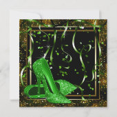 Emerald Green High Heel Schoen Vrouwen Verjaardags Kaart (Achterkant)