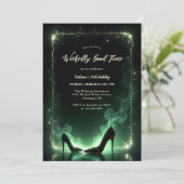 Emerald Green High Heels Mystieke Wicked Verjaarda Kaart (Staand voorkant)