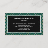 Emerald Green Honeycomb Gold Foil Honey Bee Visitekaartje (Achterkant)