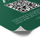 Emerald Green Honeymoon Fund Wedding QR-code Poster (Hoek)