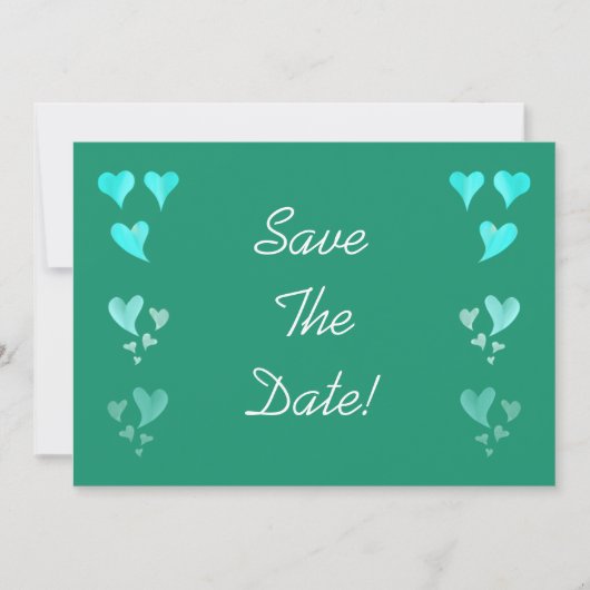 Emerald Green hoort sparen de datum Save The Date (Voorkant)