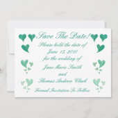 Emerald Green hoort sparen de datum Save The Date (Achterkant)