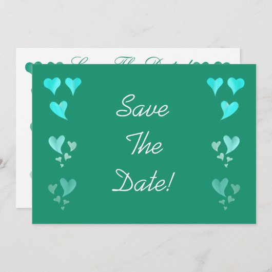 Emerald Green hoort sparen de datum Save The Date (Voorkant / Achterkant)