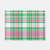 Emerald Green, Hot Pink, White Preppy Madras Pset Deurmat (Voorkant)