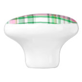 Emerald Green, Hot Pink, White Preppy Madras Pset Keramische Knop (Zijkant)