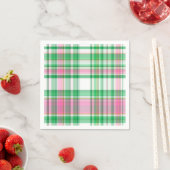 Emerald Green, Hot Pink, White Preppy Madras Pset Servet (Insitu)