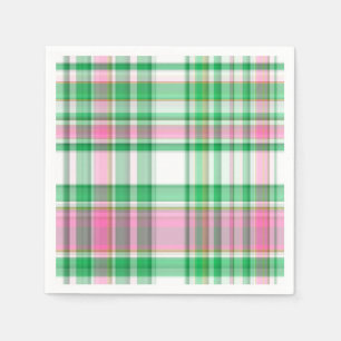 Emerald Green, Hot Pink, White Preppy Madras Pset Servet
