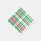 Emerald Green, Hot Pink, White Preppy Madras Pset Servet (Hoek)
