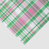 Emerald Green, Hot Pink, White Preppy Madras Pset Tissuepapier (Detail)