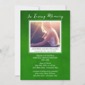 Emerald Green in Loving Memory Photo Memorial Kaart (Voorkant)