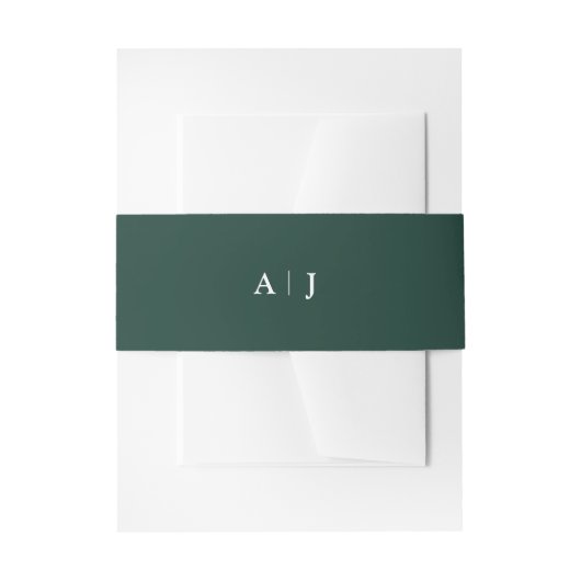 Emerald Green initialen bruiloft Belly B Uitnodigingen Wikkel (Voorkant Voorbeeld)