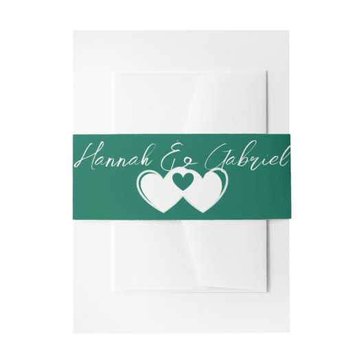 Emerald Green Invitation Belly Band Uitnodigingen Wikkel (Voorkant Voorbeeld)