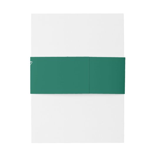 Emerald Green Invitation Belly Band Uitnodigingen Wikkel (Achterkant Voorbeeld)