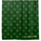 Emerald Green Irish Shamrock Luxury Monogram Douchegordijn (Voorkant)