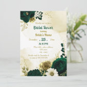 Emerald green ivory gold vrijgezellenfeest kaart (Staand voorkant)