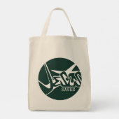 Emerald Green Jesus bewaart Graffiti Tote Bag (Achterkant)