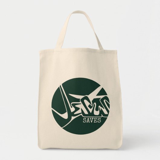 Emerald Green Jesus bewaart Graffiti Tote Bag (Voorkant)
