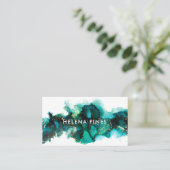 Emerald Green Jewel Modern Abstract Ink Business C Visitekaartje (Staand voorkant)