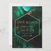 Emerald Green Jewel Tone Save the Date Kaart (Voorkant)