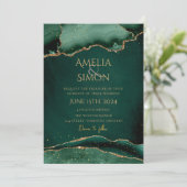 Emerald Green Jewel Tone-uitnodiging Kaart (Staand voorkant)