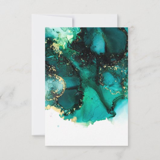 Emerald Green Jewel Tone Wedding RSVP (Achterkant)