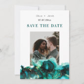 Emerald Green Jewel Tone Wedding Save the Date (Voorkant)