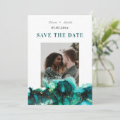 Emerald Green Jewel Tone Wedding Save the Date (Staand voorkant)