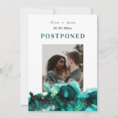 Emerald Green Jewel Tone Wedding uitgesteld Save The Date (Voorkant)