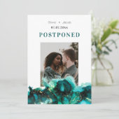 Emerald Green Jewel Tone Wedding uitgesteld Save The Date (Staand voorkant)