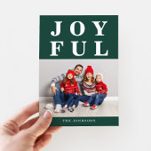 Emerald Green Joyful Modern FotoKerstmis Feestdagenkaart