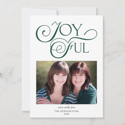 Emerald Green Kerstfeestelijke kerstfoto Feestdagenkaart (Voorkant)