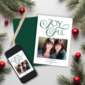 Emerald Green Kerstfeestelijke kerstfoto Feestdagenkaart