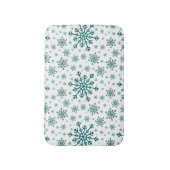 Emerald Green Kerstmis Snowflakes op Winter White Badmat (Voorkant Verticaal)