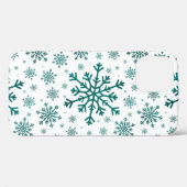 Emerald Green Kerstmis Snowflakes op Winter White Case-Mate iPhone Case (Achterkant (horizontaal))
