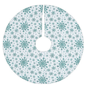 Emerald Green Kerstmis Snowflakes op Winter White Kerstboom Rok