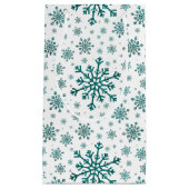 Emerald Green Kerstmis Snowflakes op Winter White Klein Cadeauzakje (Voorkant)